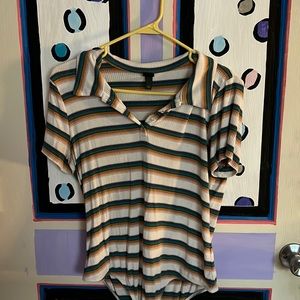 collared bodysuit, size large